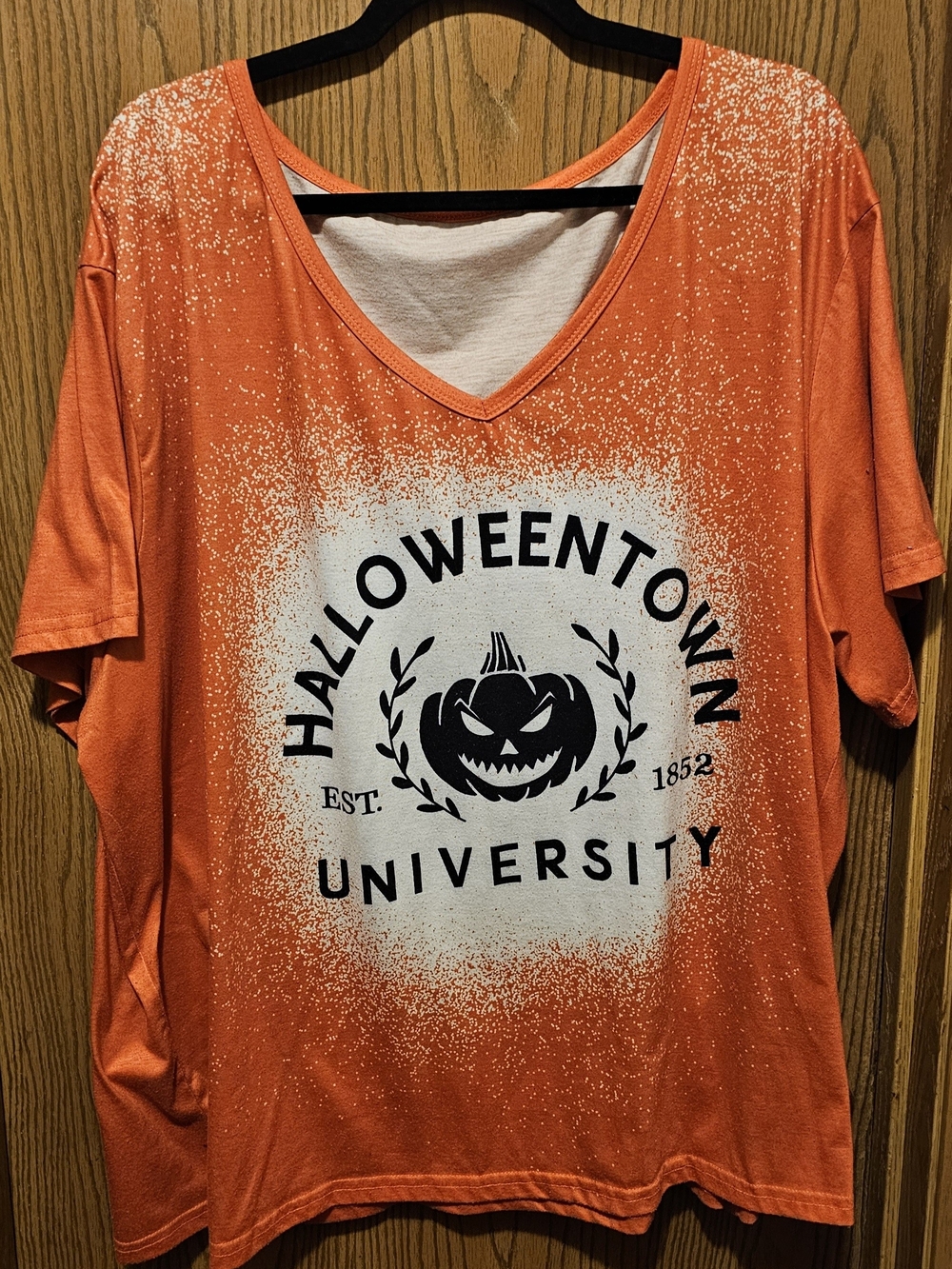 SHEIN Orange HalloweenTown University Short Sleeve Tee